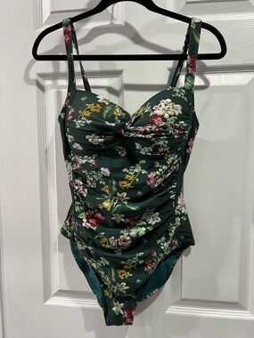 Nip Tuck Floral Green One-Piece Swim